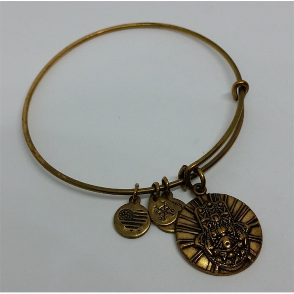 ALEX and Ani Hamsa Charm Bracelet Spiritual Boho Stackable Layering Brassy Gold.
